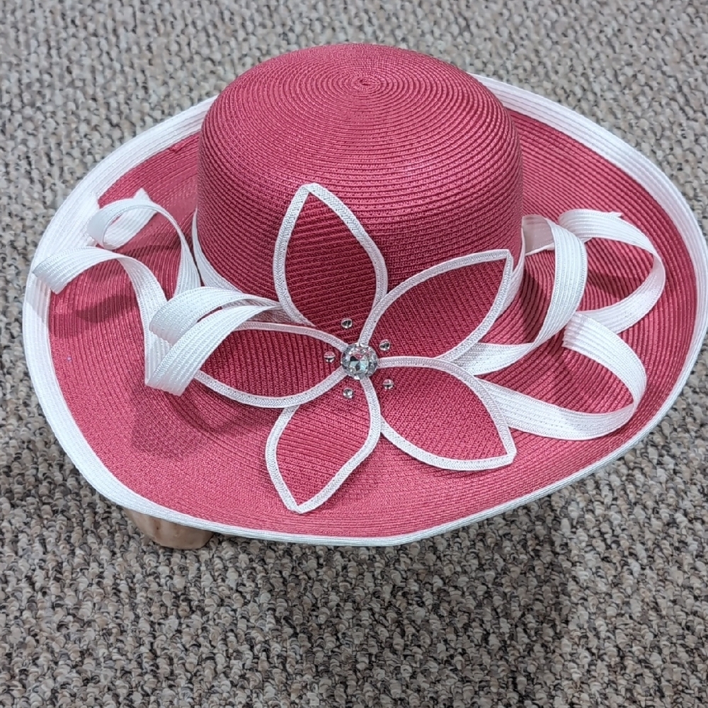Pink and White Floral Sun Hat
